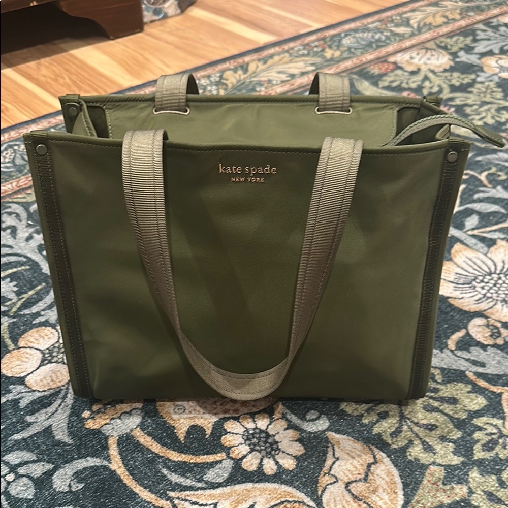 Kate Spade Olive Green Vinyl Tote